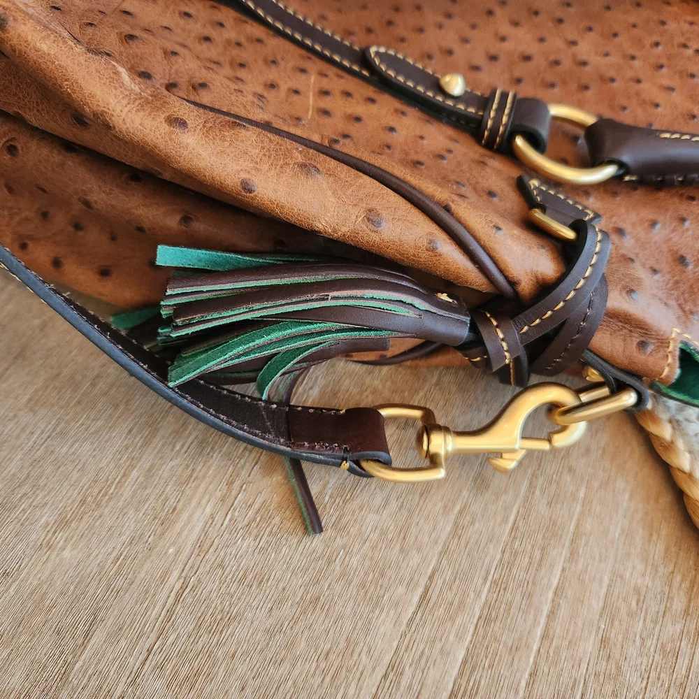 Dooney And Bourke Large Florentine Ostrich patterned leather bag. - Picture 5 of 11